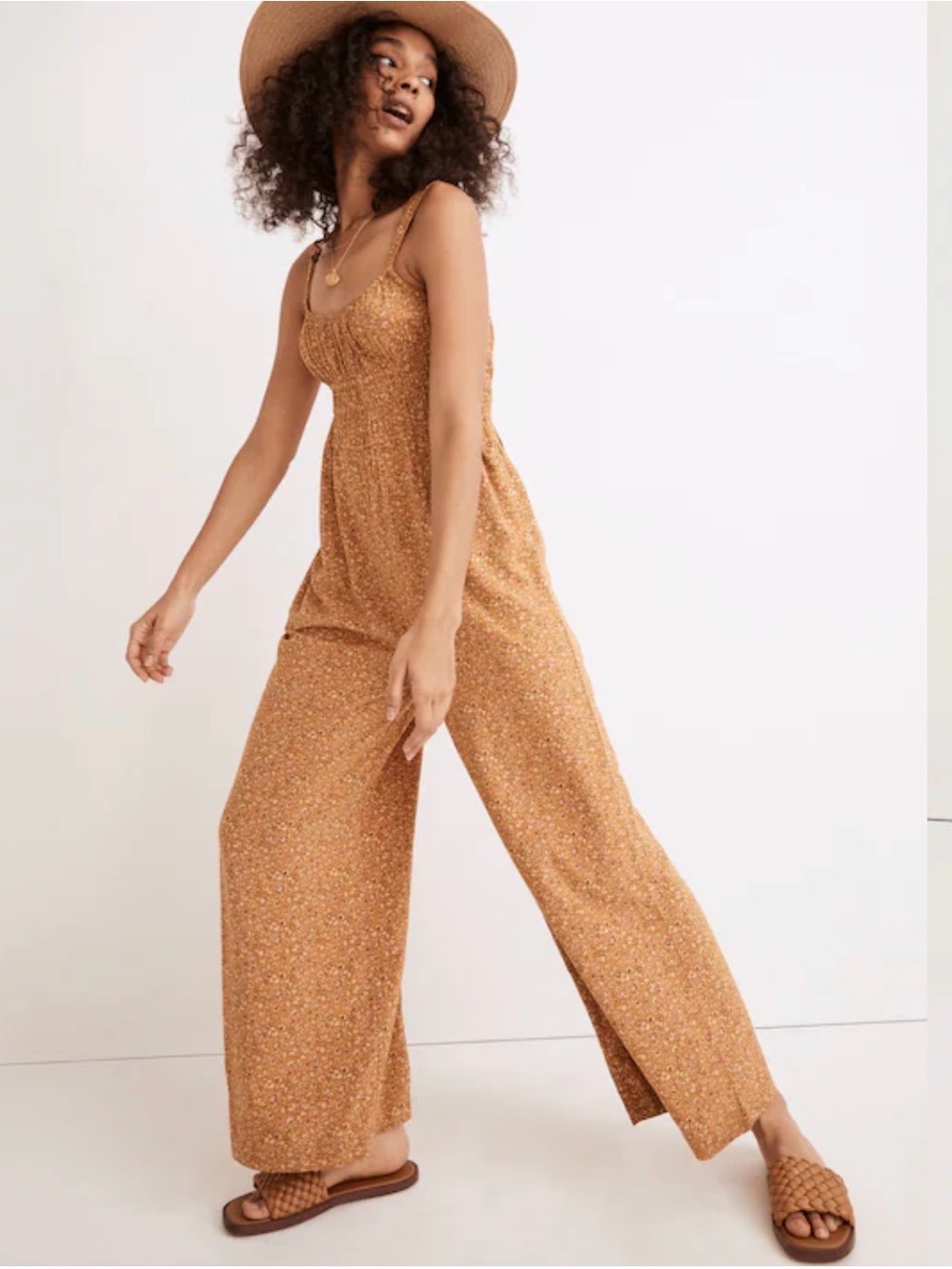Madewell Sophia Tank Wide-Leg Jumpsuit in Florentine Floral